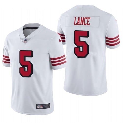Men's San Francisco 49ers #5 Trey Lance 2021 White Draft Color Rush Limited Stitched NFL Jersey (Check description if you want Women or Youth size)